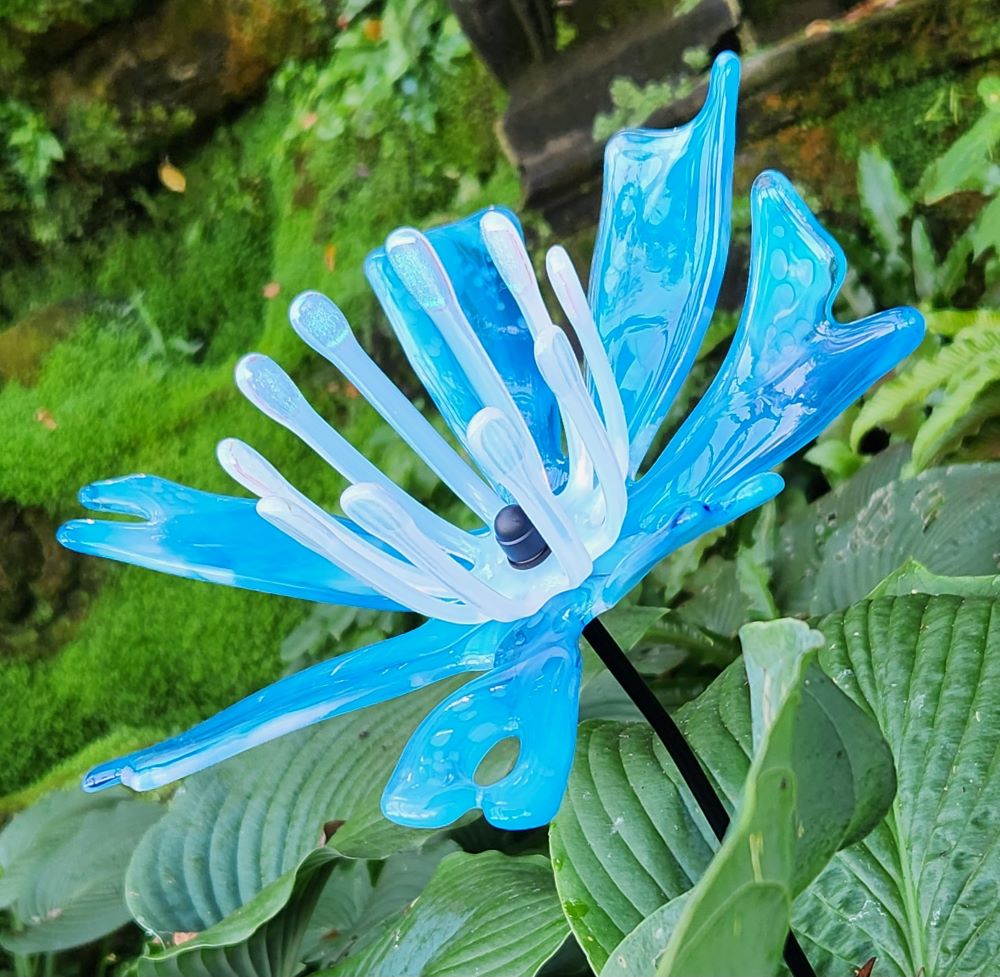 Blue Glass Flower